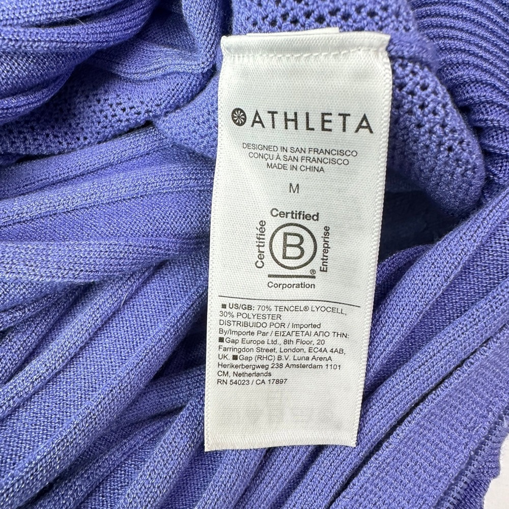 Athleta Fairway Sweater Cardigan Medium Adonis Blue/Purple‎ Pastel Capsule Clean - Picture 12 of 12